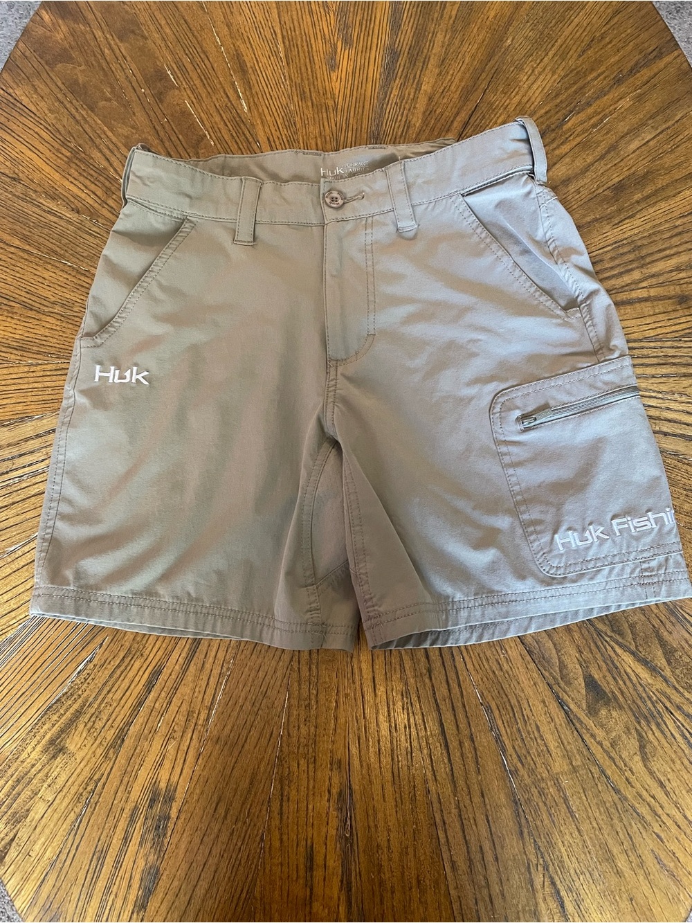 Huk Men's Tan Fishing Cargo Shorts